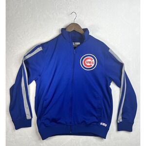 Men's Chicago Cubs Baseball MLB Full-Zip Track Jacket Size Large True Fan Blue